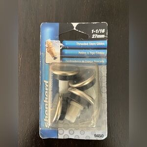 Shepherd Hardware 9450 Furniture Glide set 4 Threaded Stem Meta Plastic 27mm NOS